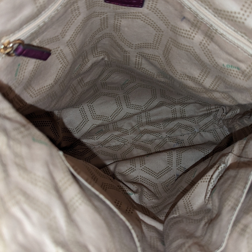 Lodis large purple leather handbag with gold accents - Picture 4 of 6